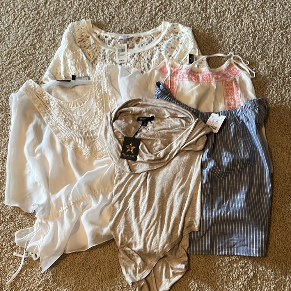5 new with tags tops, size medium
